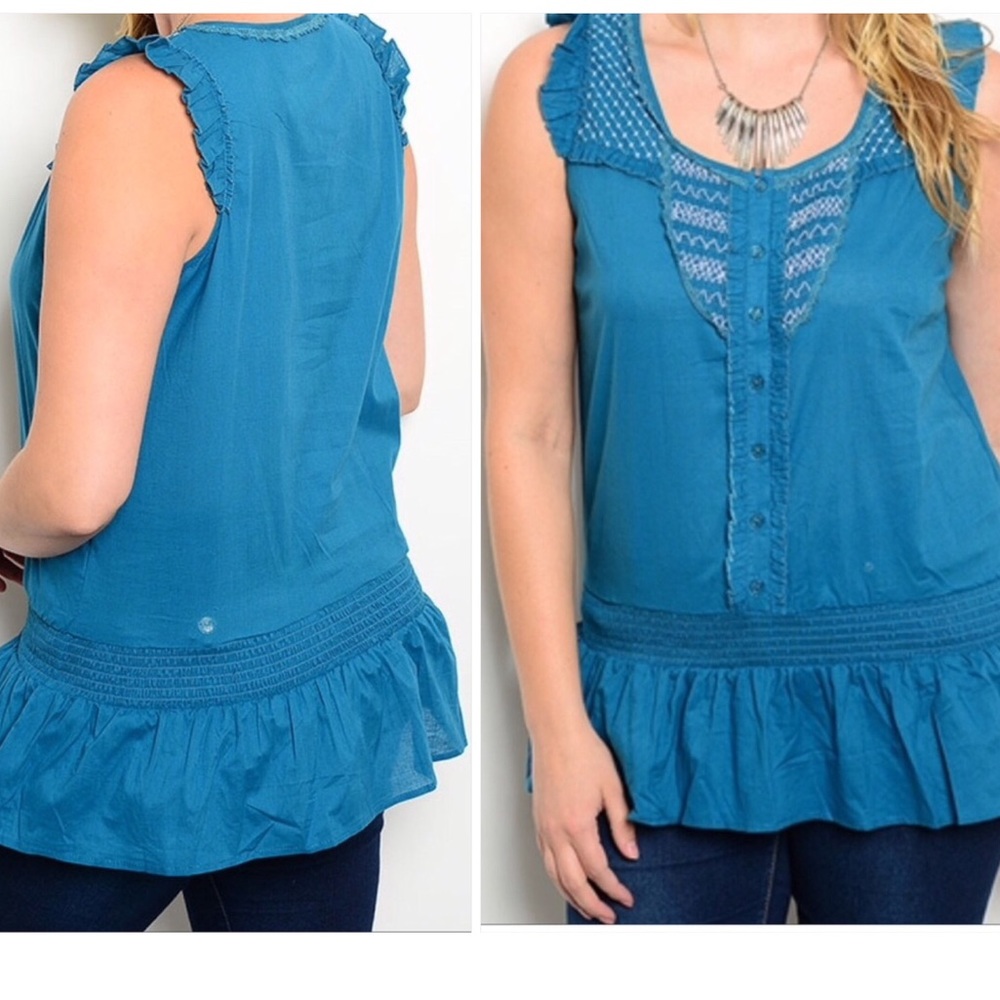 Stunning Teal Sleeveless Top NWT